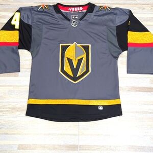 NHL Vegas Golden Knights Size S/M Jersey Gray EUC Gold Metalic